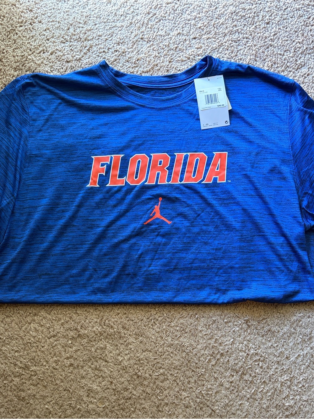 Jordan Blue Tee with Orange FLORIDA Logo